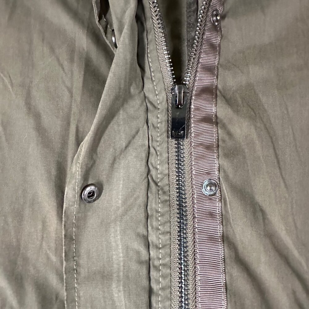 Iris Los Angeles Womens L Green Utility Militar Front Zip Button Jacket - Picture 10 of 13